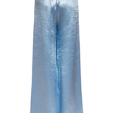 Heidi Ice Blue Hammered Satin Pull On Pant