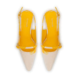 Larroudé x Markarian Ines Pump In Yellow Floral Brocade
