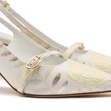 Larroudé x Markarian Ines Pump In Ivory Metallic Brocade