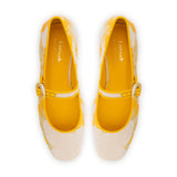 Larroudé x Markarian Blair Flatform In Yellow Floral Brocade