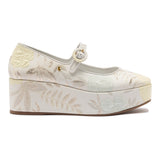 Larroudé x Markarian Blair Flatform In Ivory Brocade