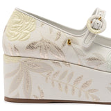 Larroudé x Markarian Blair Flatform In Ivory Brocade