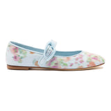 Larroudé x Markarian Verona Ballet Flat In Blue Floral Ikat