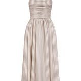 Leia Striped Halter Midi Dress