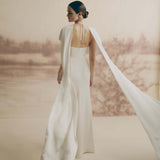 Tuberose Shoulder Cape Gown