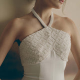 Luna Pearl Embellished Halter Gown