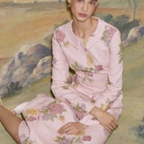 Gretel Cross Stitch Linen Midi Dress