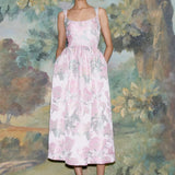 Apple Light Pink Brocade Corset Midi