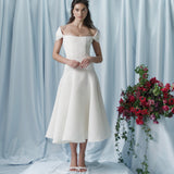 Portia Off-White Midi Dress