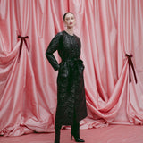 Briallen Black Rose Quilted Coat