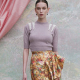 Posy Lavender Pearl Patch Cashmere Sweater