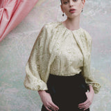 Lea Green Floral Printed Twill Blouse