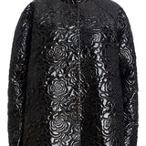 Cecily Black Rose Quilted Patent Jacket