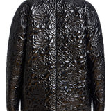 Cecily Black Rose Quilted Patent Jacket