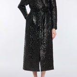 Briallen Black Rose Quilted Coat