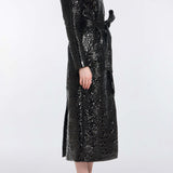 Briallen Black Rose Quilted Coat