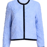 Monique Powder Blue Floral Cloque Jacket