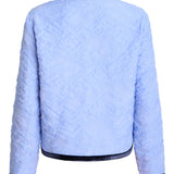 Monique Powder Blue Floral Cloque Jacket