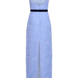 Robin Powder Blue Floral Cloque Gown