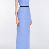 Robin Powder Blue Floral Cloque Gown