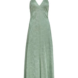Sylvette Pistachio Green Floral Jersey Midi Dress