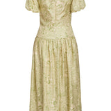 Roxane Green Floral Printed Twill Midi Dress