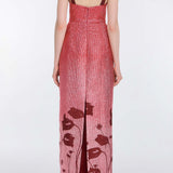 Solange Metallic Pink Floral Ombre Gown