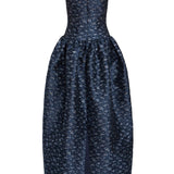 Ballade Navy Floral Brocade Gown