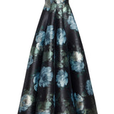 Laila Metallic Watercolor Floral Brocade Gown