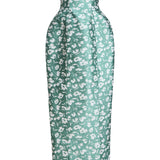 Marianne Green and White Floral Brocade Gown