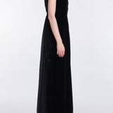 Vesper Black Velvet Gown With Shawl And Train