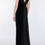 Vesper Black Velvet Gown With Shawl And Train