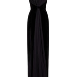 Vesper Black Velvet Gown With Shawl And Train