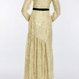 Calypso Green Floral Printed Twill Gown