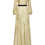 Calypso Green Floral Printed Twill Gown