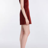 Jeanine Burgundy Velvet Mini Dress