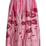 Cherie Metallic Pink Floral Ombre Full Midi Skirt