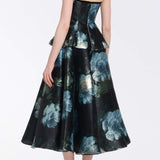Lola Metallic Watercolor Floral Brocade Top