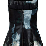 Lola Metallic Watercolor Floral Brocade Top