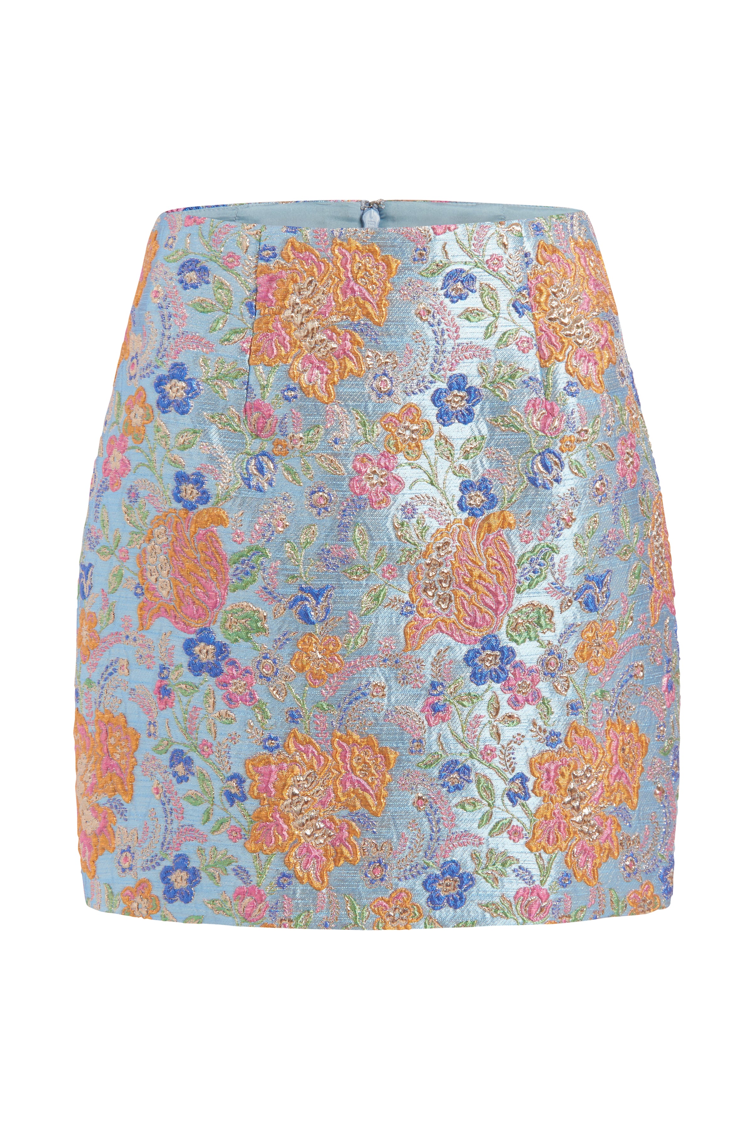 Linette Metallic Floral Brocade Mini Skirt
