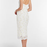 Bianca Beaded Lace Shift Dress With Side Slit