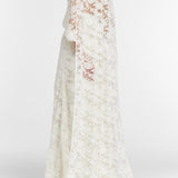 Garland Beaded White Lace Cape with Scalloped Hem