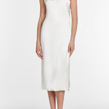 Bianca White Satin Shift Dress