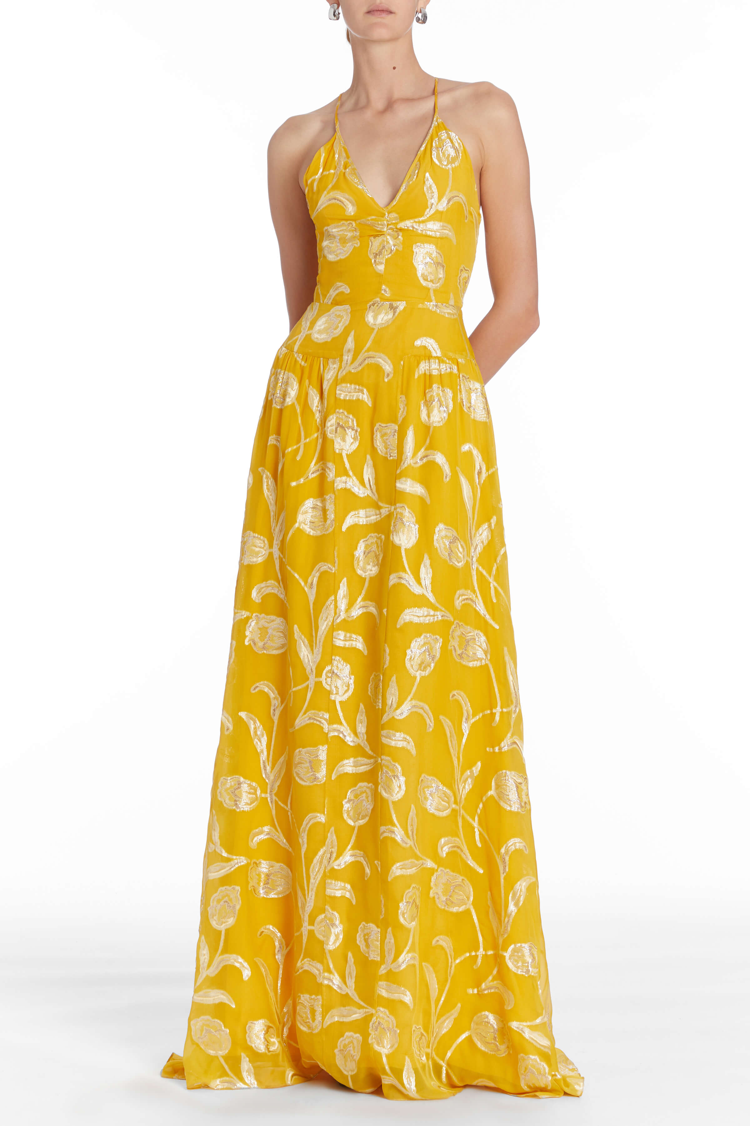Marigold Yellow Drop Waist Gown