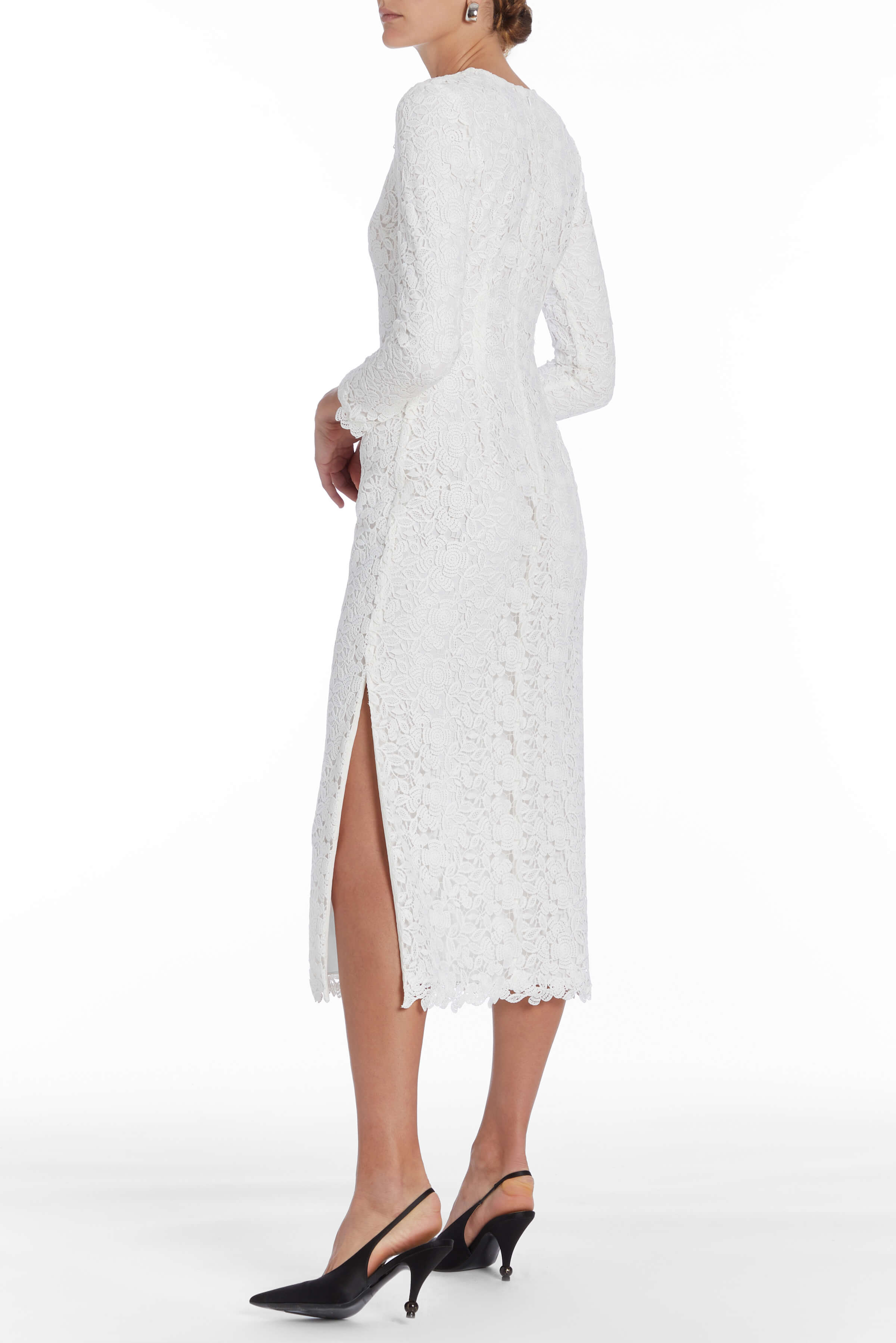 Arizona White Crochet Lace Midi Dress