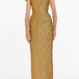 Yolanda Gold Brocade Column Gown