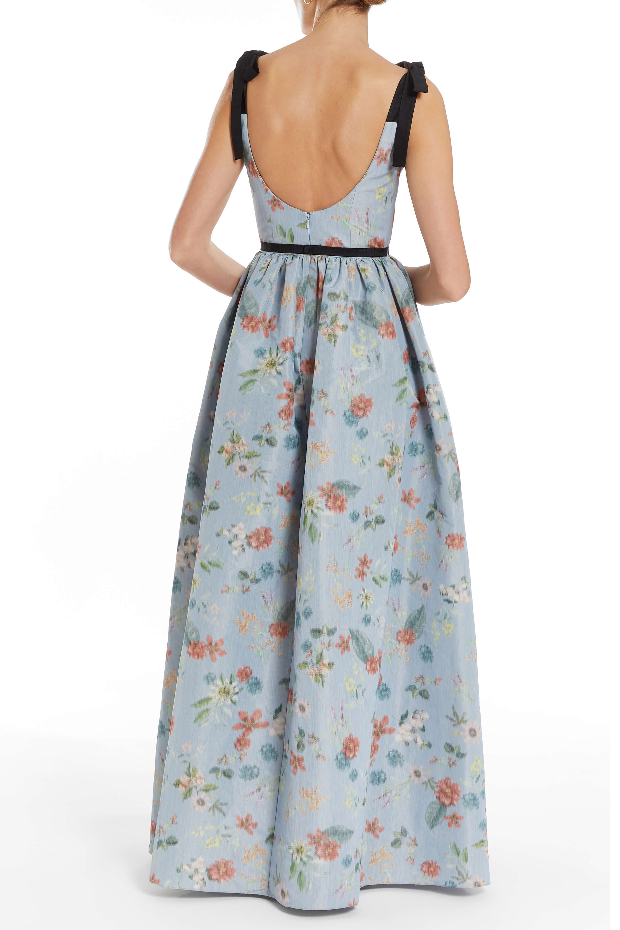 Tatiana Floral Ikat Full Skirt Corset Gown