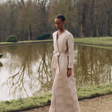 Allegra Wavy Gold Brocade Duster Coat