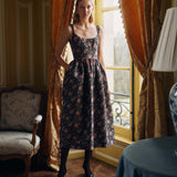 Apple Taffeta Corset Midi Dress