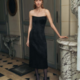 Lana Hammered Satin Midi Dress